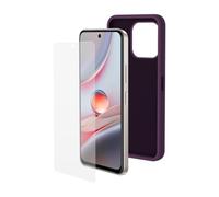 SPC Discovery 3 Pro Protection Pack - Custodia in silicone viola con interno microfibra + 2 pellicole protettive per SPC Discovery 3 Pro (6,7") con finitura morbida, extra resistente e semi-flessibile