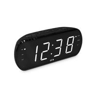 SPC Frodi View Radiosveglia con Schermo LED 1,8", Doppio Allarme, Radio FM, Porta USB, Nero