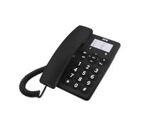 SPC Original - Telefono fisso da tavolo o da parete, con tasti grandi e di facile utilizzo, 3 memorie dirette, volume suoneria extra forte, funzione di ricomposizione - Nero