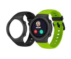 SPC SMARTEE 4G JUNIOR - Smartwatch bambini 4G, GPS, Verde | 2 cinturini, chiamate e videochiamate, SOS, tracker, modalità scuola e applicazione SPC SMART CLAN
