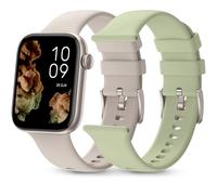 SPC Smartee Duo 2 - Smartwatch con cinturino intercambiabile, display AMOLED da 1,78", batteria grande da 7 giorni, +100 sport, IP68, chiamata Bluetooth, Android e iOS - Beige/verde