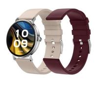 SPC Smartee Duo Velvet Bluetooth 41mm AMOLED Argento Cinturini Bianco e Borgogna IP68 SpO2