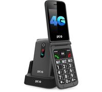 SPC Stella 3 - Telefono Cellulare Flip per anziani 4G | Menu e tasti grandi | Pulsante SOS, configurazione remota, compatibilità HAC e volume 103 dB | Base di ricarica e 3 memorie dirette - Nero