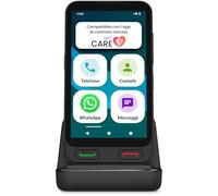SPC Zeus 2 + Custodia | Smartphone per anziani compatibile con app gestione e localizzazione remota | Modalità facile, pulsanti fisici, icone XXL | 5", Dual Cam, 64GB | Base di ricarica, pulsante SOS