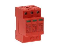 SPD Photovoltaic Surge Protector DC 500V 1000V 3p DC1000V 20KA ~ 40ka Low Voltage Arrester Room DIN Guide Rail 3-pole Protector(DC500V)