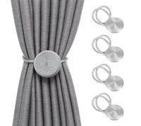 SPDYCESS 4 Pezzi Fermatende Magnetici per Tende 40cm Corda per Tende Tieback Fermi per Tendaggi - Cravatta per Tende Tie Band Intrecciata Fibbia in Tieback per Tende, Grigio