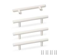 SPDYCESS 4 pezzi Maniglie per Mobili da Cucina, Maniglia per Cassetto della Porta della Camera da Letto, per Armadio per Decorazione della Casa Ufficio Bagno, Ø12 mm, Distanza dei Fori 96mm, Bianco