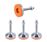 SPDYCESS 4 Pezzi Piedini Regolabili per Mobili, M16×100mm×Ø80mm Filettatura per Impieghi Gravosi Acciaio al Carbonio Piedino di Livellamento Livellatrice Protettore del Pavimento per Macchina Tavolo