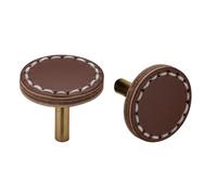 SPDYCESS 4 Pezzi Pomelli per Mobili Pomelli per Armadi in Pelle PU 33mm Maniglia per Armadietto Pomelli per Porta for Cucina Cassettiera Bagno