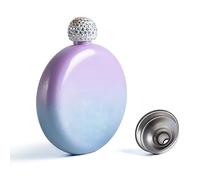 SPDYCESS Rotondo Fiaschetta con Brillantini in Acciaio Inox 5oz Piccole Fiasco per Alcool con Imbuto Fiaschetta Tascabile per Donne Regalo Festa Campeggio