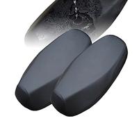 SPEACOUR 2 Pezzi Coprisedile per Moto in Pelle, per Sella Scooter Universale Impermeabile, Protezione per Ciclomotore con Fascia Elastica, Morbida per Moto Elettrica - Nero