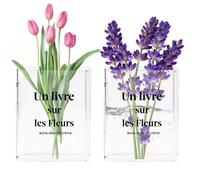 SPEACOUR 2 Pz Vaso a Forma di Libro in Acrilico, Vaso Decorativo Trasparente, Vaso Creativo a Forma di Libro, Vaso Decorativo con Design a Libro, Vaso a Forma di Tulipano, Vaso Fiori per Tavolo