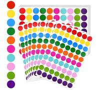 SPEACOUR 3500 Pz Etichette Adesive Colorate, Bollini Colorati Adesivi Rtondi, 19mm Stickers Rotondi Removibili Colorati, 10 Colori Punti Adesivi Colorati Piccoli per Archivi, Magazzini, Scuole, Uffici