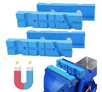 SPEACOUR 4 Pezzi Ganascia Morbida per Morsa in TPU Copertura Magnetica Morsa Fresatrice Morsa di protezione Protezione Morbida Ganascia per Morse da Banco, Trapani, Fresatrici - 14 * 3.6 * 3.2cm, Blu