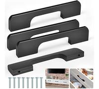 SPEACOUR 4 Pezzi Maniglie per Cassetti in Lega di Alluminio Maniglia per Mobili da Cucina Nera Maniglia per Porta di Armadio Maniglia per Armadio con 8 Viti per Mobili, Cucine, Bagni - 120mm, Nero