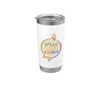 Speak Fluent Bubble Groovy Vintage Communication SLP Therapy Bicchiere termico in acciaio inox doppia parete