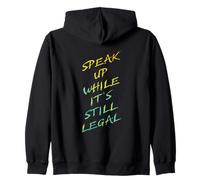 Speak Up While It's Still Legal - Free Speech Grunge Graphic Felpa con Cappuccio