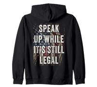 Speak Up - While It's Still Legal: Free Speech USA Vintage Felpa con Cappuccio