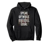 Speak Up - While It's Still Legal: Free Speech USA Vintage Felpa con Cappuccio