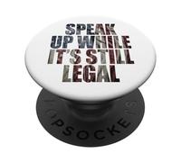 Speak Up - While It's Still Legal: Free Speech USA Vintage PopSockets PopGrip Adesivo