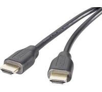 SpeakA Professional HDMI Connection Cable 5,00 m Canale di restituzione audio, contatti plug-in dorato Black [1x HDMI Plug-1x H NEW