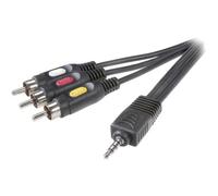 SpeaKa Professional Jack / RCA Composito AV Cavo [1x Spina jack da 3.5 mm - 3x