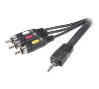 SpeaKa Professional Jack/RCA Composito AV Cavo [1x Spina jack da 3.5 mm - 3x Spina RCA] 2.00 m Nero