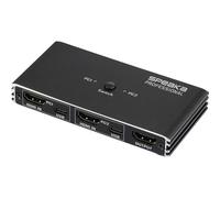 SpeaKa Professional SP-13724436 HDMI 2.0 Slim KVM 2X1 USB2.0 +IR, Black Switch