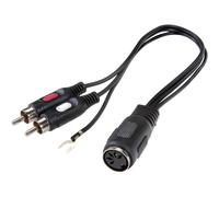 SpeaKa Professional SP-7869832 RCA/Attacco DIN Audio Adattatore a Y [1x Presa DIN 5 Poli - 2X Spina RCA] Nero