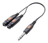 SpeaKa Professional SP-7869836 Jack Audio Adattatore a Y [1x Spina Jack da 6.3 mm - 2X Presa Jack da 6.3 mm] Nero