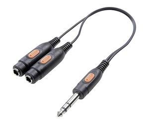 Speaka Professional SP-7869836 - Adattatore audio a Y con jack da 6,35 mm, 2 prese jack da 6,35 mm, colore: Nero