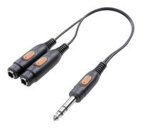 SpeaKa Professional SP-7869836 Jack Audio Adattatore a Y [1x Spina Jack da 6.3 mm - 2X Presa Jack da 6.3 mm] Nero