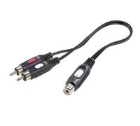 Speaka Professional SP-7869924 - Adattatore RCA audio Y, 2 connettori RCA - 1 presa RCA, colore: Nero
