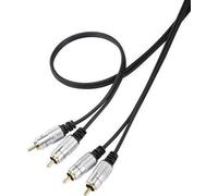 SpeakA Professional SP-7870144 Cavo di connessione audio Cinch [Plug-2x Cinch Plug-2x 2x] 1,00 M rivestimento nero Super Soft, NEW