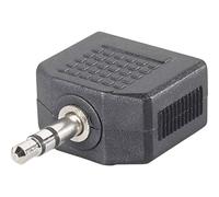 Speaka Professional SP-7870244 - Adattatore audio a Y con jack da 3,5 mm, 2 prese jack da 3,5 mm, colore: Nero