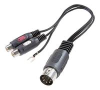 SpeaKa Professional SP-7870284 RCA/Attacco DIN Audio Adattatore a Y [1x Spina a 5 Poli (DIN) - 2X Presa RCA] Nero