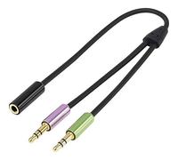 Speaka Professional SP-7870576 - Adattatore audio a Y con 2 jack da 3,5 mm, 1 presa jack da 3,5 mm, colore: Nero