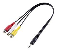 SpeaKa Professional SP-8433716 AV Audio, Video Adattatore [1x Spina Jack da 3.5 mm - 3X Presa RCA] Nero