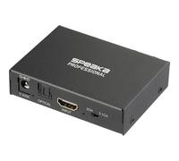 SpeaKa Professional SP-HDS-300 2 Porte Distributore, splitter HDMI Predisposto Ultra HD, Con convertitore incorporato,