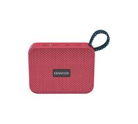 Kenwood AS-60BT-V Speaker Bluetooth Portatile 5W con TWS Stereo, IPX7 Waterproof, Radiatore Passivo, Effetto LED, Batteria Ricaricabile fino a 8,5h, design compatto e leggero, connessione 10m, Rosso