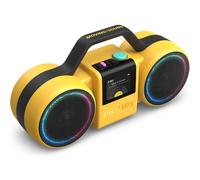 PHILIPS The Roller Wireless Speaker TAMS60Y - 120W max, Bluetooth 6.0, impermeabile IP67, batteria 24h, suono stereo, design retrò, Auracast, USB-C, luci LED - Giallo