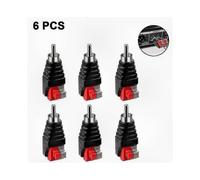Speaker Wire Cable with Audio Male Jr-r59-1a Connector Adapter, Black, Set of 6 Pieces for Various Audio Systems