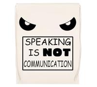 Speaking Is Not Communication Borsa Da Palestra In Cotone Con Sacco Sportivo Riutilizzabile Beige