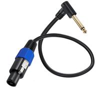 Speakon - Cavo per altoparlante, 90 gradi su 1/4", ad angolo retto, 6,35 mm, spina TS su Speakon, spina per altoparlante, amplificatore per chitarra, 50 cm (6,35 mm maschio, 90 Deg)
