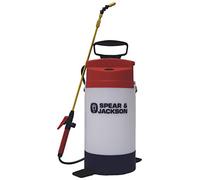 Spear & Jackson 5LPAPSWOOD Pompa a Pressione Chimica da 5 Litri, Lancia e Ugello in Ottone, Manometro Integrato, per Impregnanti per Legno e Trattamenti a Base Acquosa