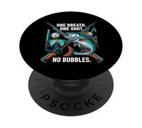 Spearfishing One Breath One Shot No Bubbles Diver PopSockets PopGrip Adesivo