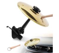 Spearlcable Mini piatto per auto con presa d'aria e mini bacchetta, per gli amanti della musica in auto, suono metallico nitido, regalo per viaggi su strada