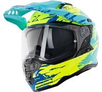 Spec-X SX-62.01 R1, casco avventura XS male Azzurro/Giallo Fluo