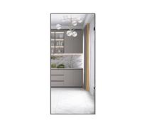 Specchi a figura intera con supporto, 180 x 80 cm, grande specchio lungo da appendere alla parete o al pavimento, per soggiorno, camera da letto, guardaroba (nero)
