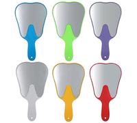 Specchi a mano con manico, 6pcs Specchio portatile a forma di dente per clinica dentale, salone, barbiere o parrucchiere